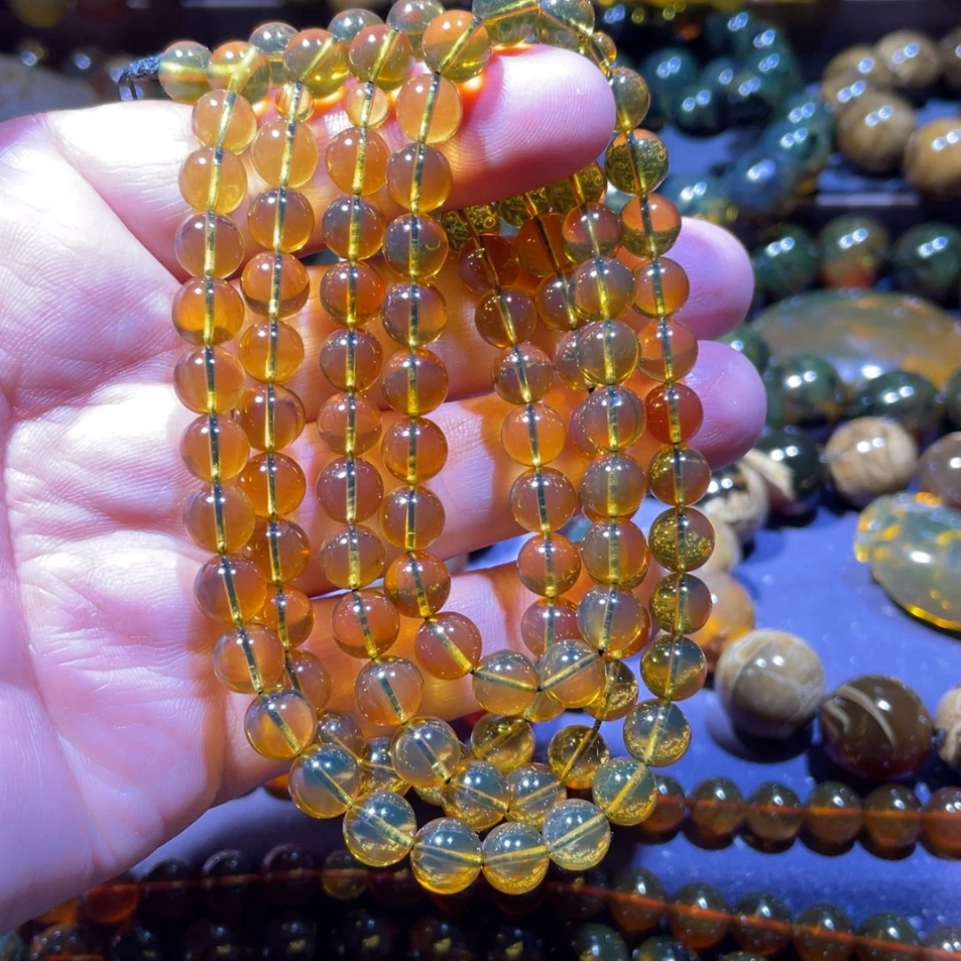 琥珀未镶嵌手链天然