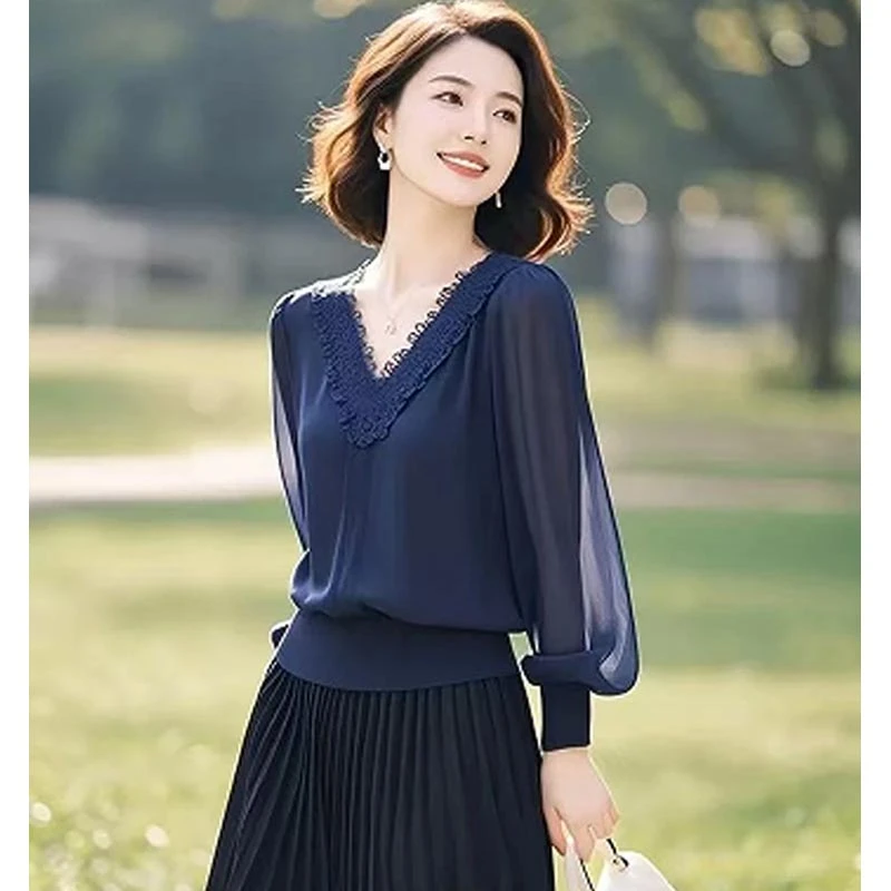 大码韩式高级感不撞色设计感蓝色衬衫女夏季通勤风百搭防晒衫上衣