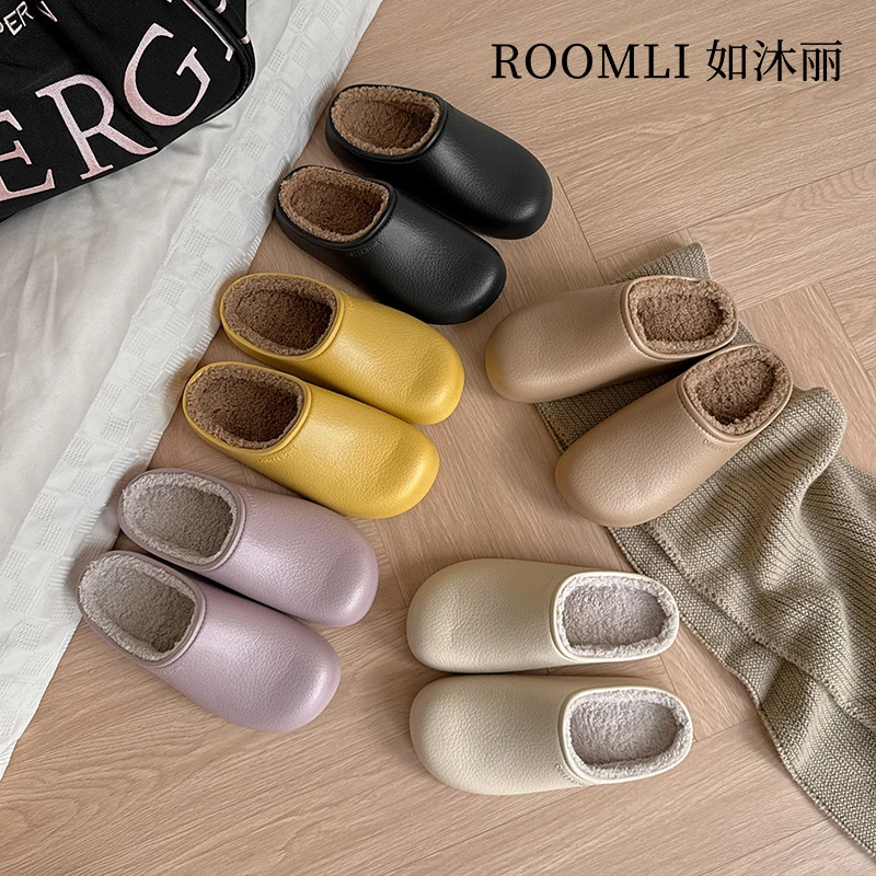 如沐丽勃肯女士棉拖鞋新款爆款外出加绒2025秋冬加厚防滑静音洋气