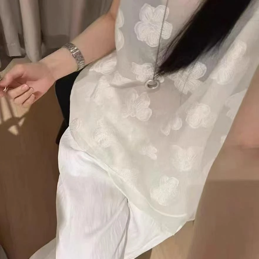 2590 无袖双层设计感宽松上衣背心（衣长77）