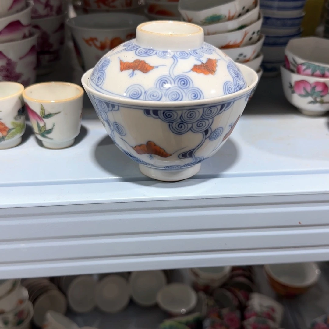 瓷片摆件手绘瓷器年底清清