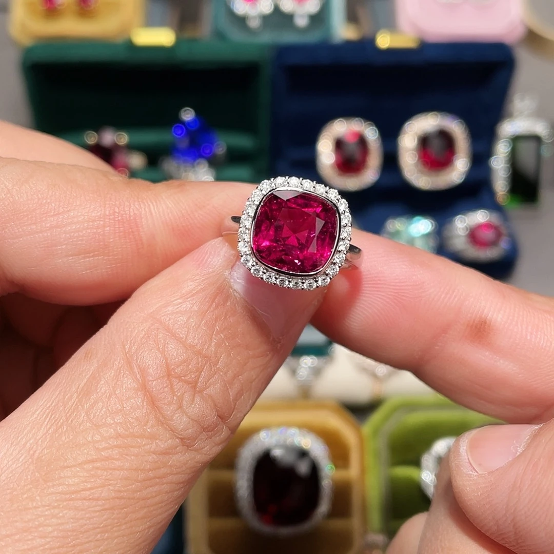 碧玺戒指18K金镶嵌4.55ct