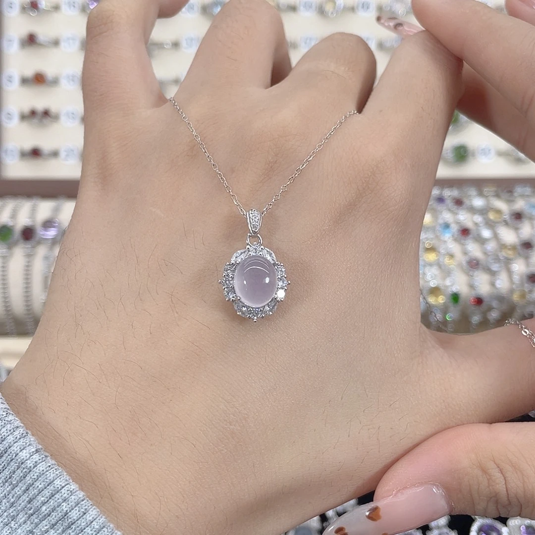 萤石银S925镶嵌颈饰
