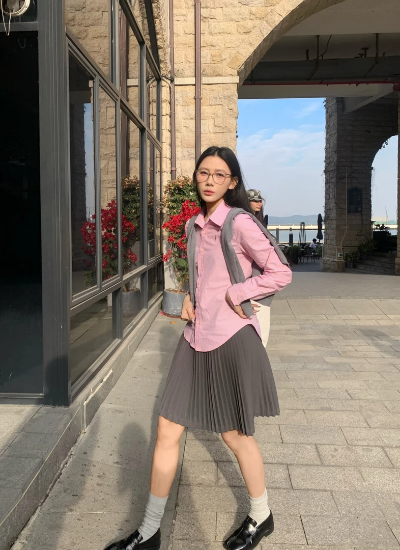 70不是七十【首尔手记】早春韩版百搭百褶短半裙