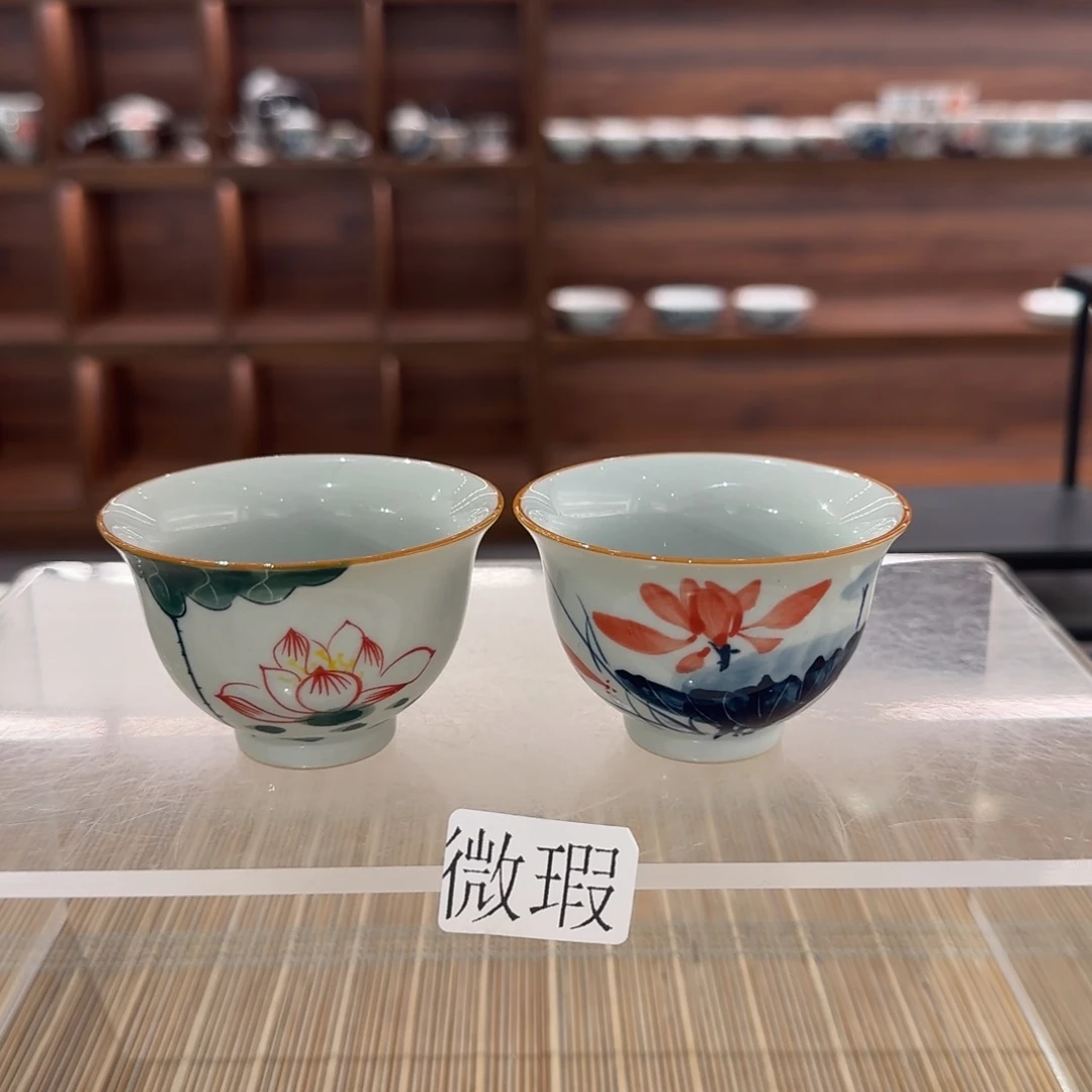 釉下手绘茶具微瑕