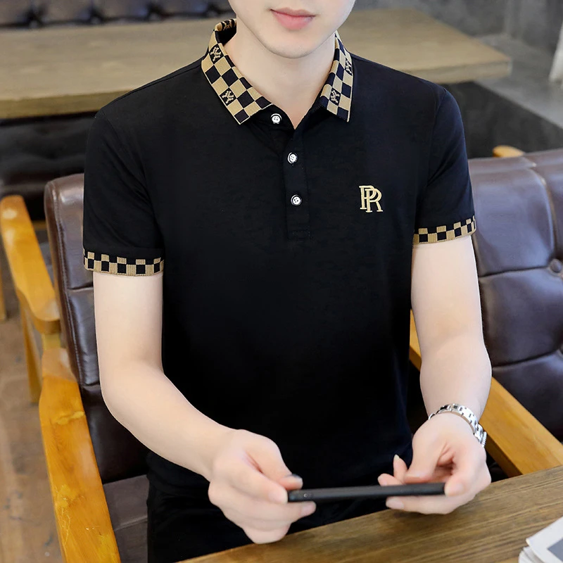 POLO衫男短袖t恤翻领男装夏季潮流半袖亲肤上衣2025夏款高端体恤
