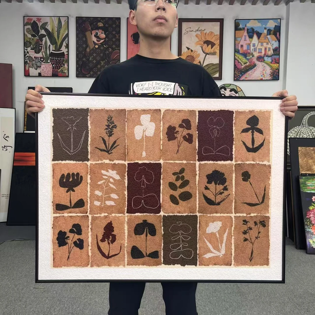 法式复古美拉德小碎花装饰画沙发背景墙小众艺术高级感挂画6080