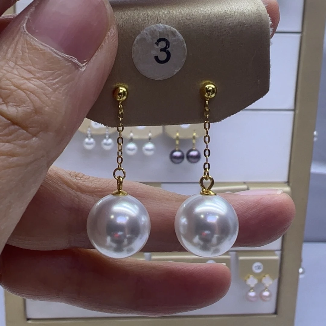银S925镶嵌耳饰淡水珍珠