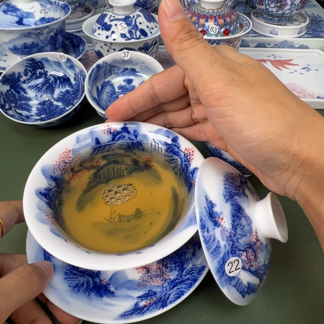 景德镇纯手工纯手绘茶具木木22