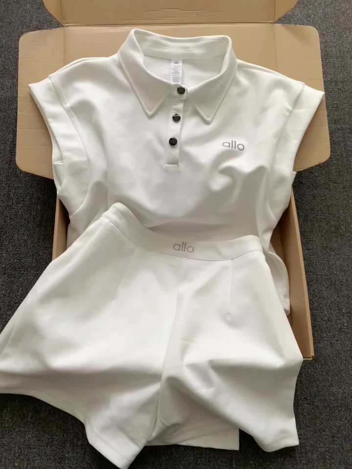 2025夏季新款运动休闲时尚polo衫短袖T恤上衣短裤小个子两件套装