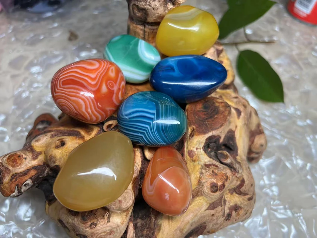 微瑕疵款天然彩色缠丝玛瑙石鱼缸造景