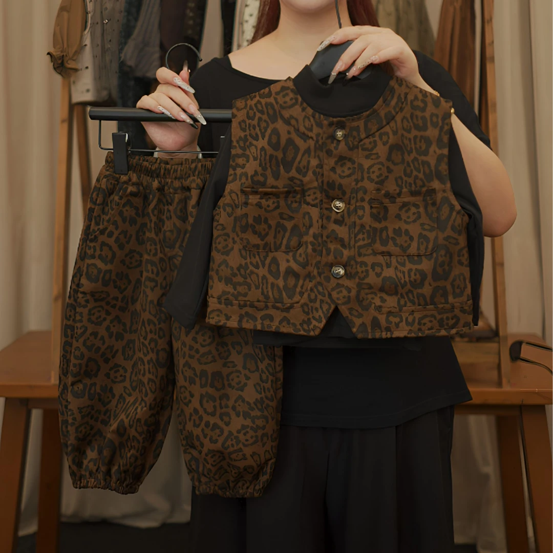 女童秋季新款套装休闲时尚韩版百搭复古女童中小童三件套25N027