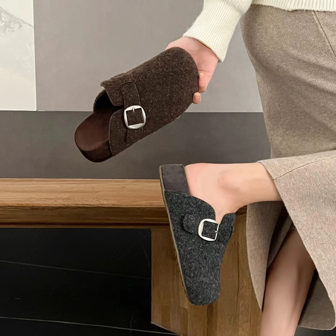 2025秋季新款包头勃肯拖时装拖百搭女软底女鞋时尚百搭舒适A34