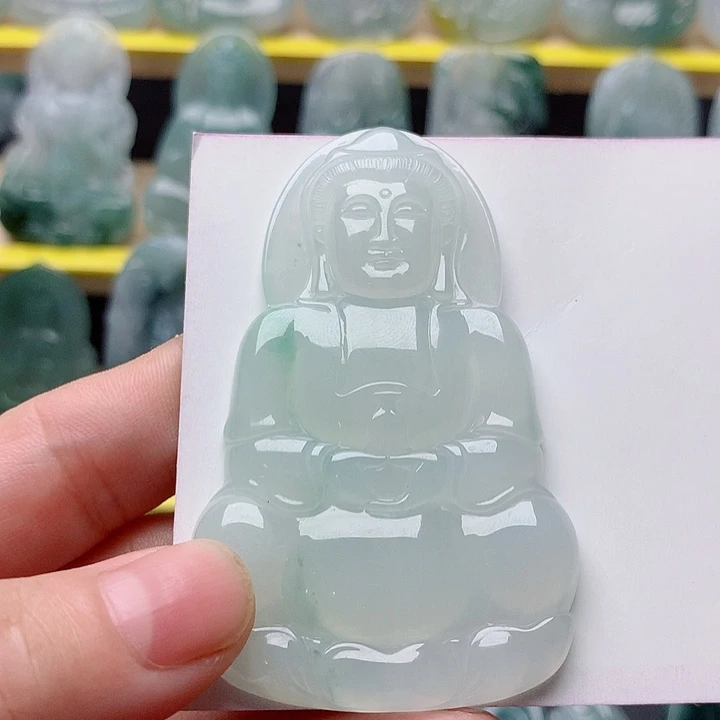 闪***你吊坠(不含链)未镶嵌翡翠正装观音
