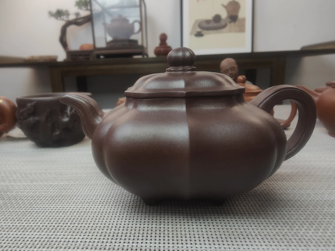 紫泥全手锦囊传炉300cc 9孔出水