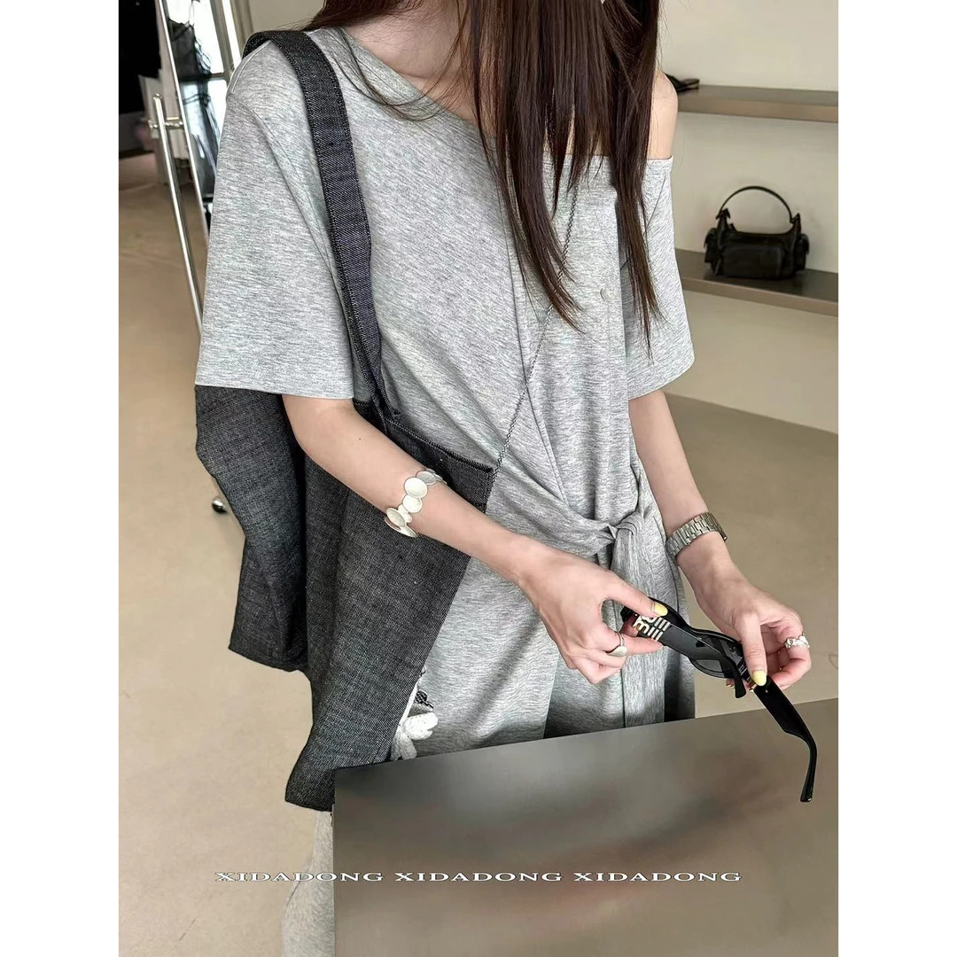 【仙仙推荐】喜大东韩系休闲腰边绑带连衣裙Z8103