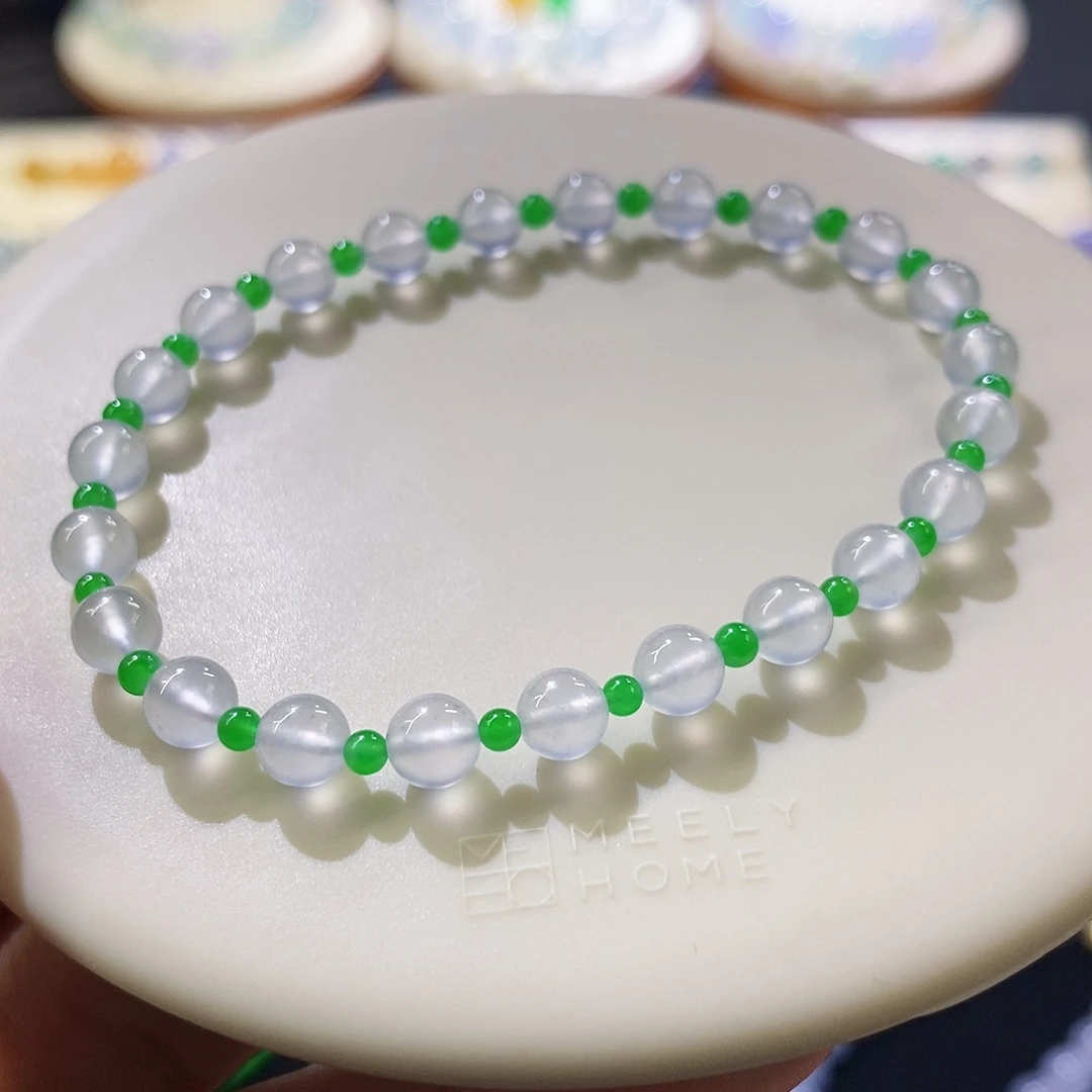 翡翠未镶嵌挂件葱花手串