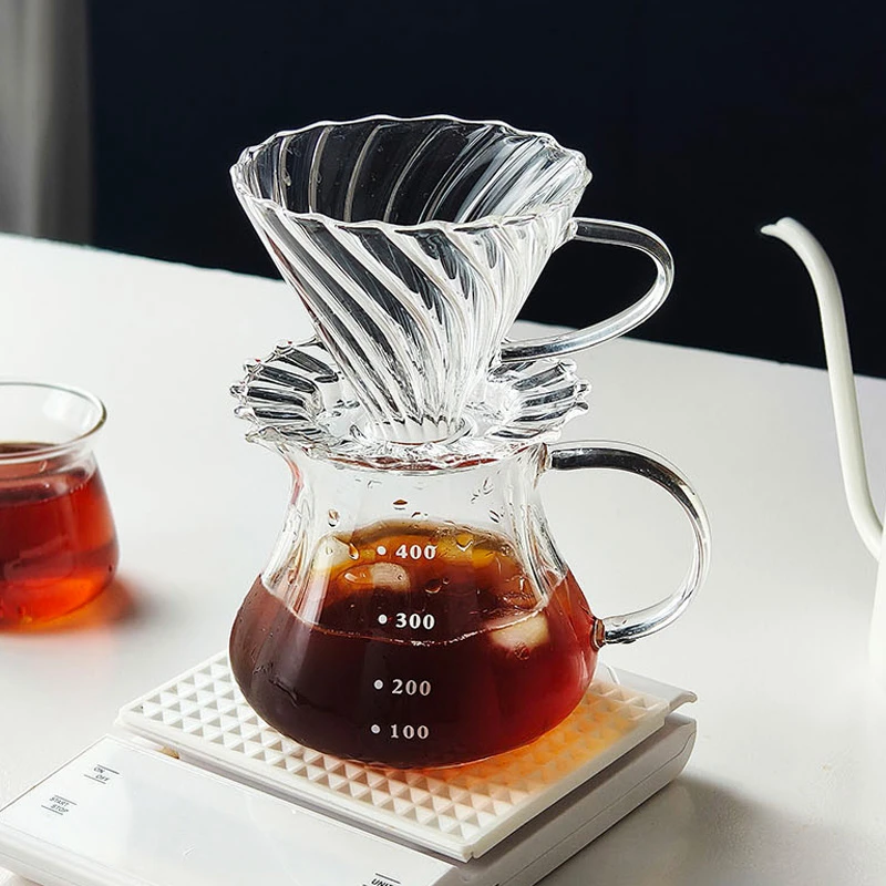 手冲咖啡壶装耐高温玻璃咖啡分享壶冲泡器具咖啡过滤杯公道闻香杯