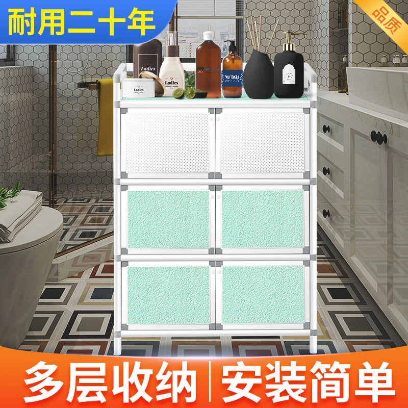 出租房餐边柜碗柜不生锈厨房橱柜简易组装柜储物餐具柜子收纳柜