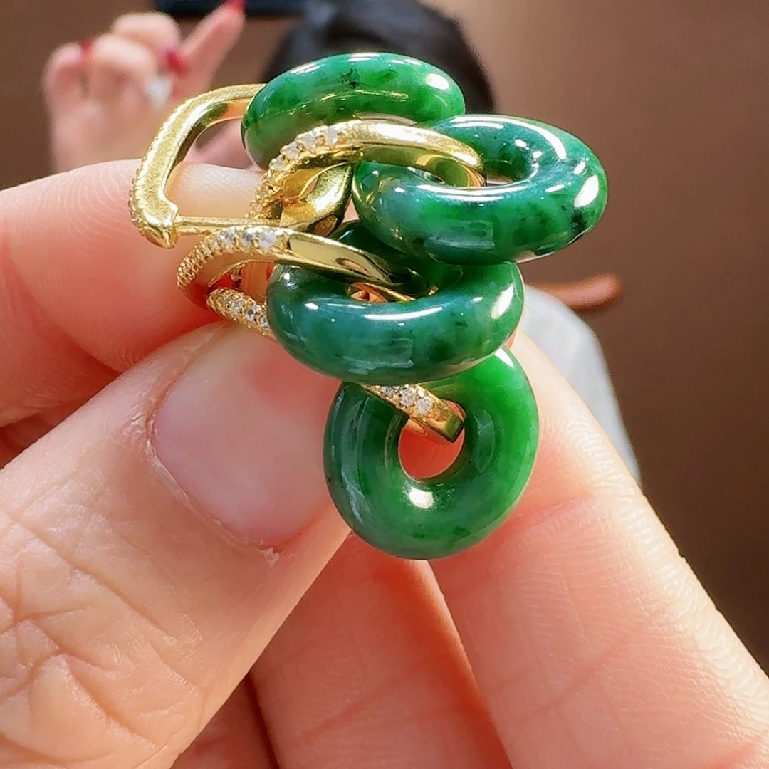 翡翠耳饰银S925镶嵌耳饰多样性发货一副