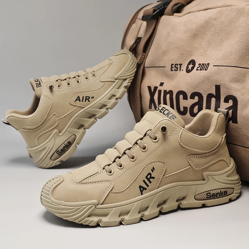 爵浪2025新款男士户外百搭休闲鞋时尚透气防臭防滑耐磨运动板鞋