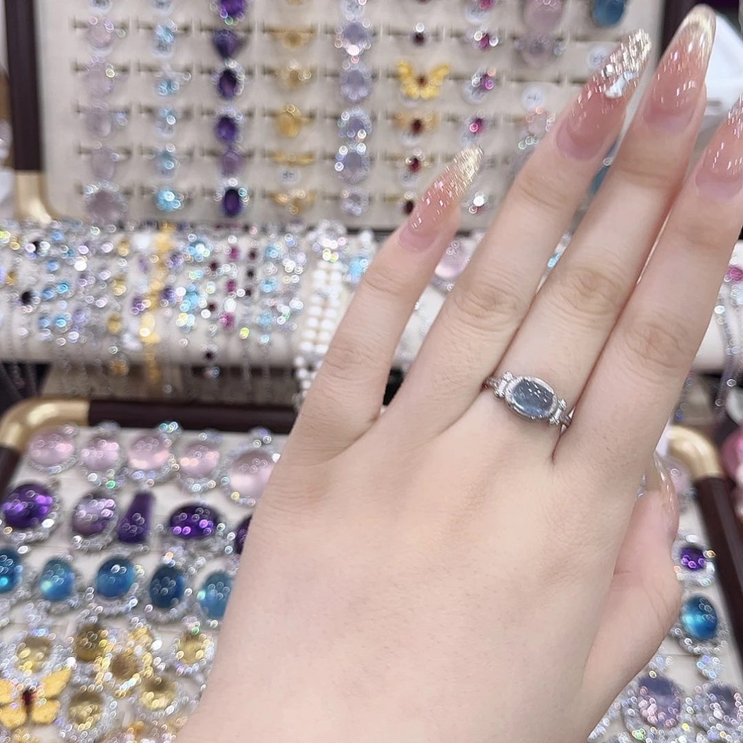 黄晶戒指银S925镶嵌