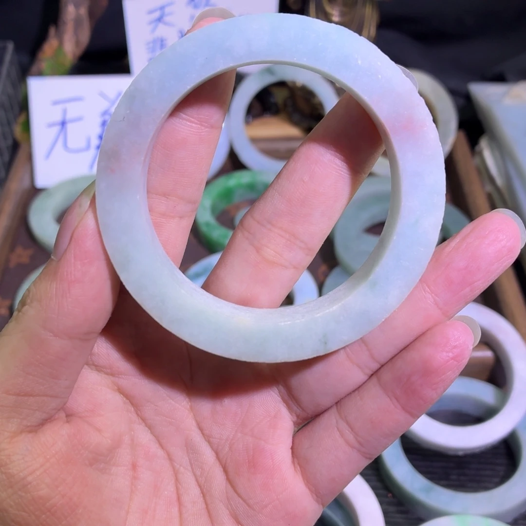 定制翡翠未镶嵌翡翠A货毛胚手镯定制