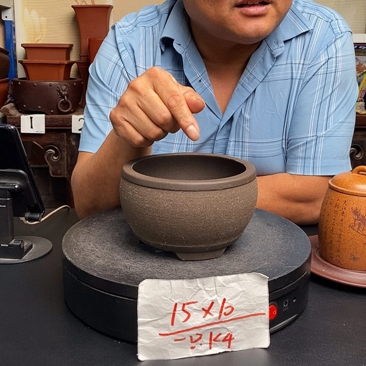 紫砂花盆货号一只KK4