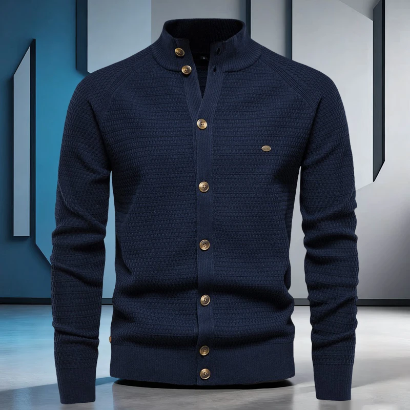 秋季男士针织开衫外套立领针织衫男款毛衣韩版长袖百搭春秋款男装