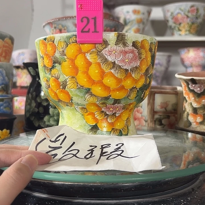 景德镇手绘花盆 满38包邮