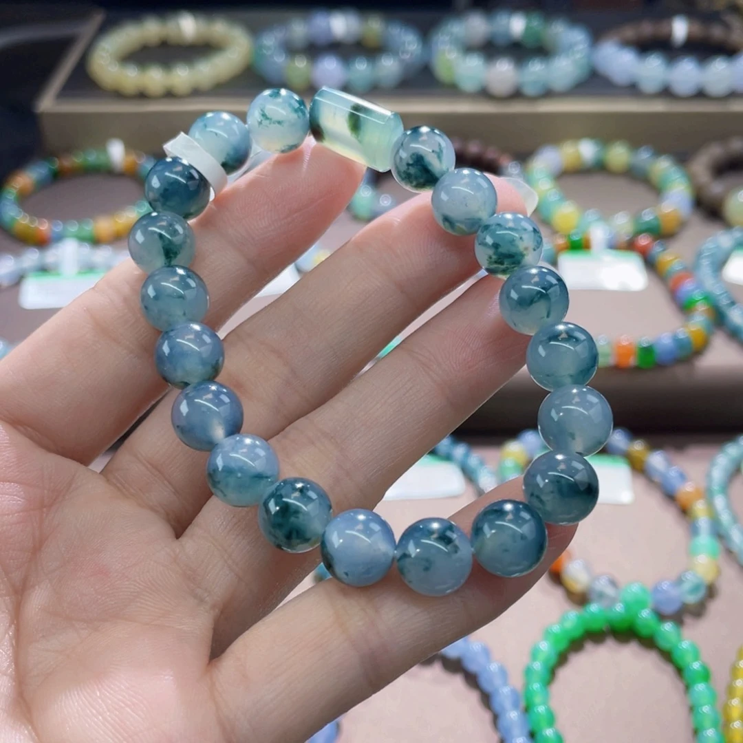 未镶嵌手链翡翠飘蓝花