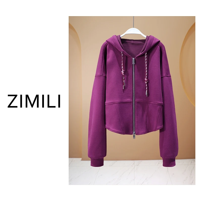 【亮哥欧货女装】2026早春新品《云雾凝紫》华夫格加厚外套260155