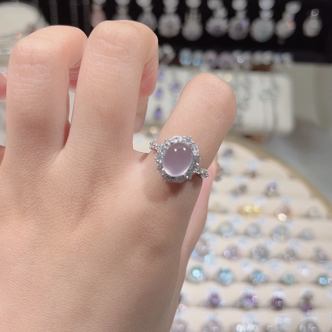 戒指银S925镶嵌萤石