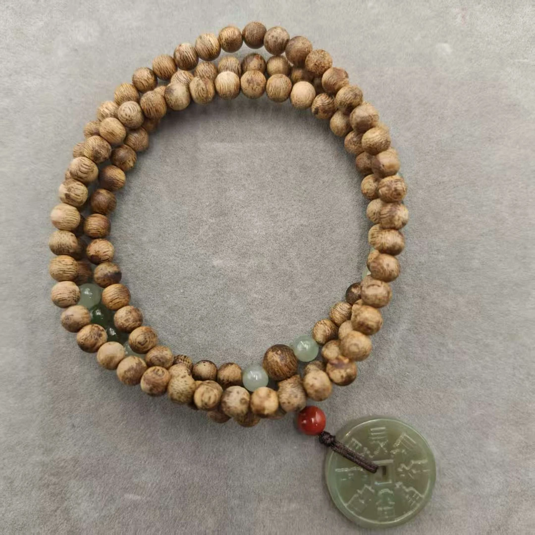 沉香{珠珠}zc0081沉香手串加和田玉/多样性发货