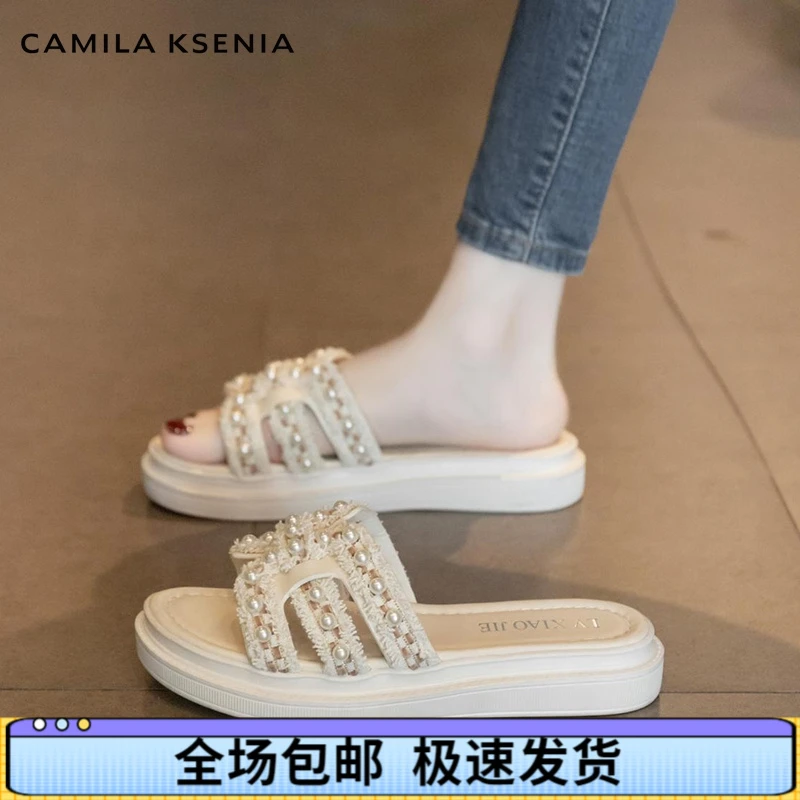 官网小c&k旗舰店凉拖鞋女款2025秋季爆款外穿凉鞋裙子专用鞋子