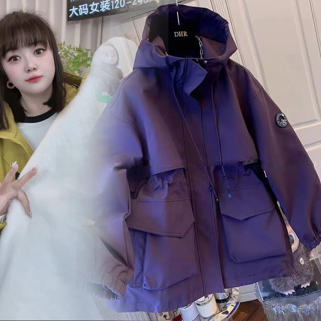 大码女装冬2025装新款棉衣派克服胖妹妹中长款加绒加厚冲锋衣收腰