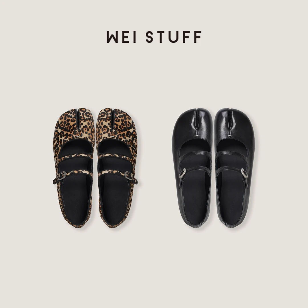 WEI STUFF  “巴黎街头” 法式复古百搭玛丽珍分脚趾休闲鞋 10104.