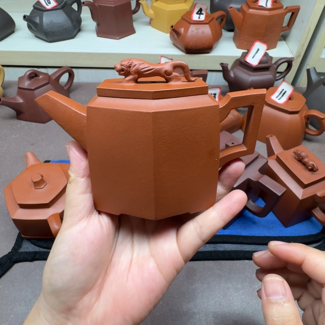 茶壶朱泥从****过全手工六方狮啸250cc瑕疵
