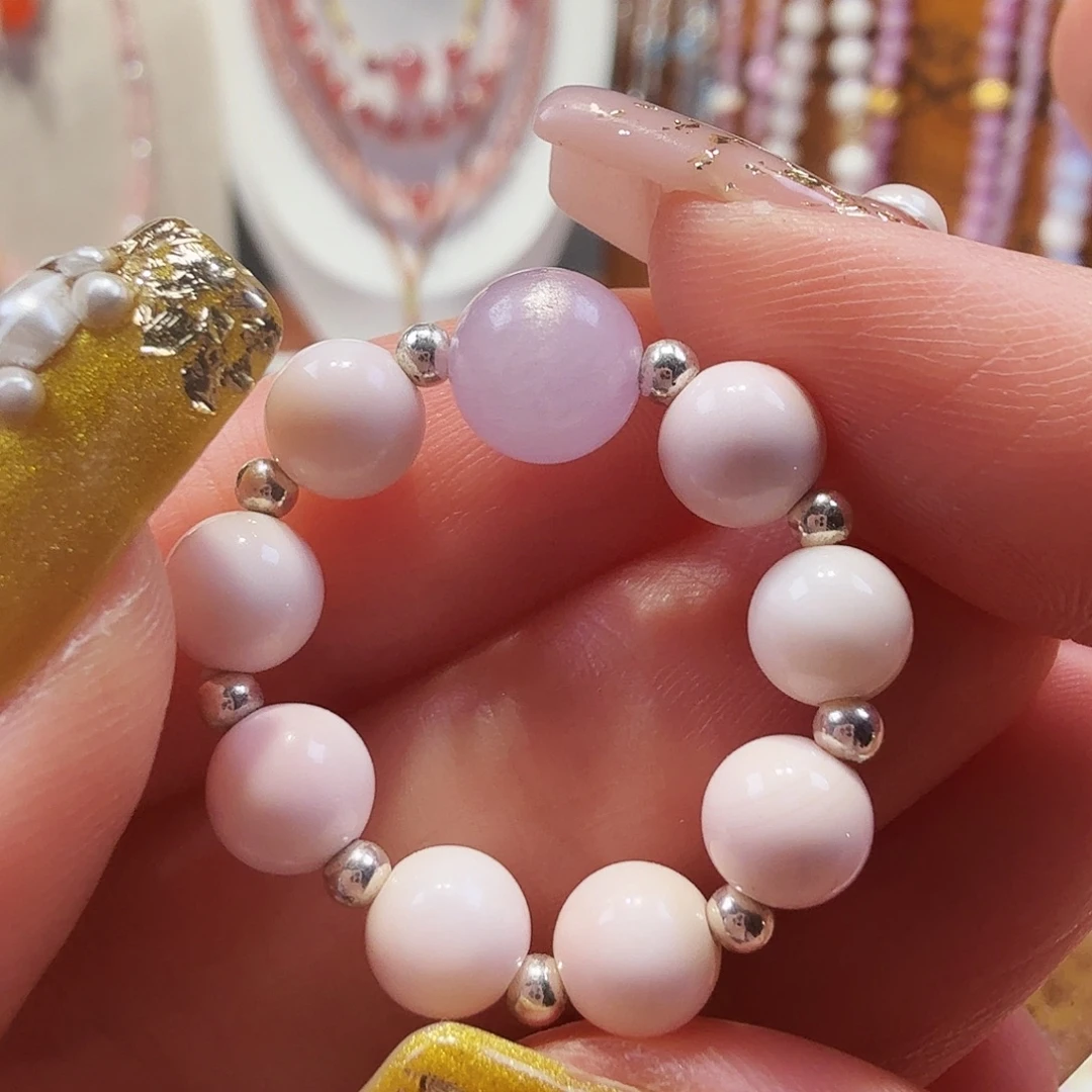 水晶手链银S925镶嵌紫锂辉