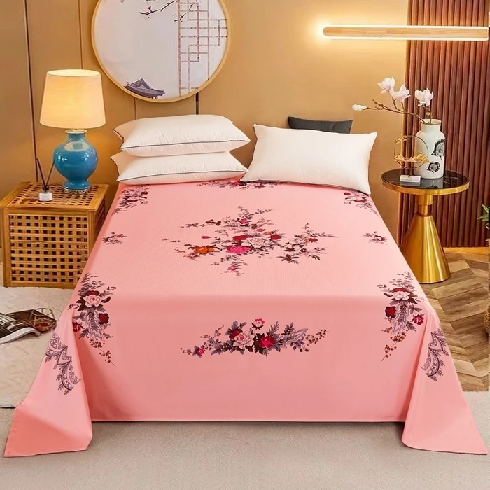 国民床单全棉老式复古牡丹花老上海老粗布床单单件单人老年人床单