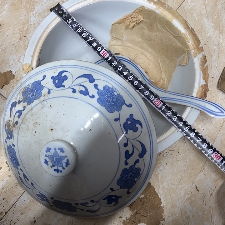 摆件陶芙蓉花品锅加大勺