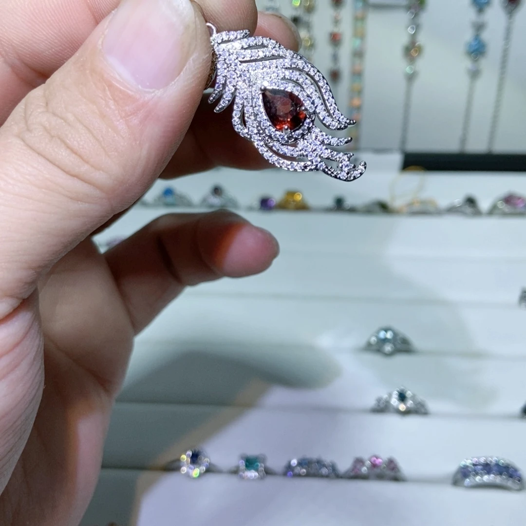 绿水晶戒指银S925镶嵌