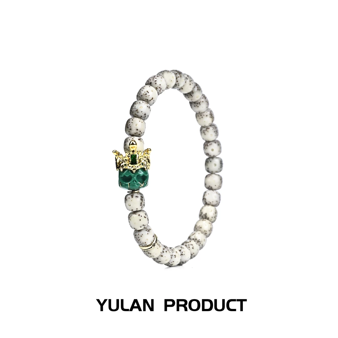 钰澜文玩【鹏】星月菩提-正宗海南毛感料-8*7河豚+皇冠阿呆搭配款