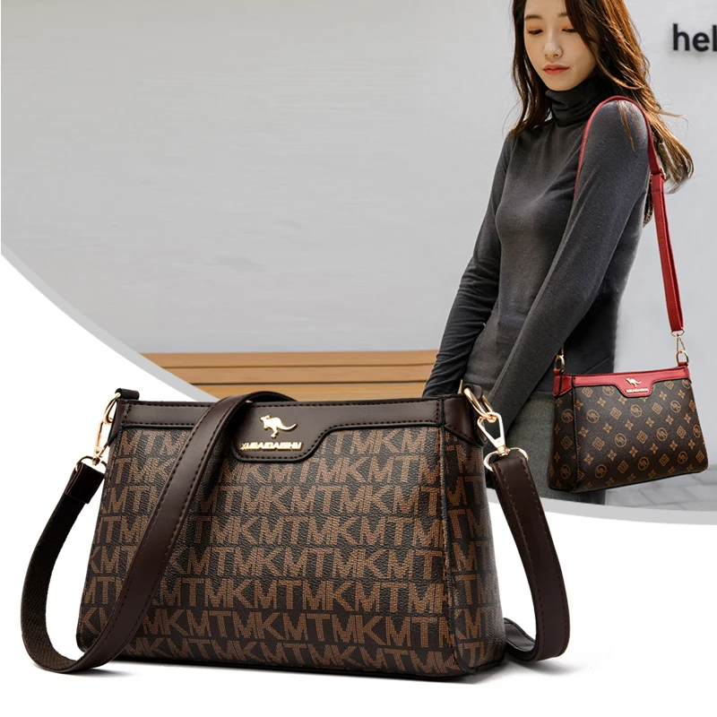 芭藜袋鼠时尚女包软皮多隔层潮流妈妈包新款2025斜挎包女单肩包女