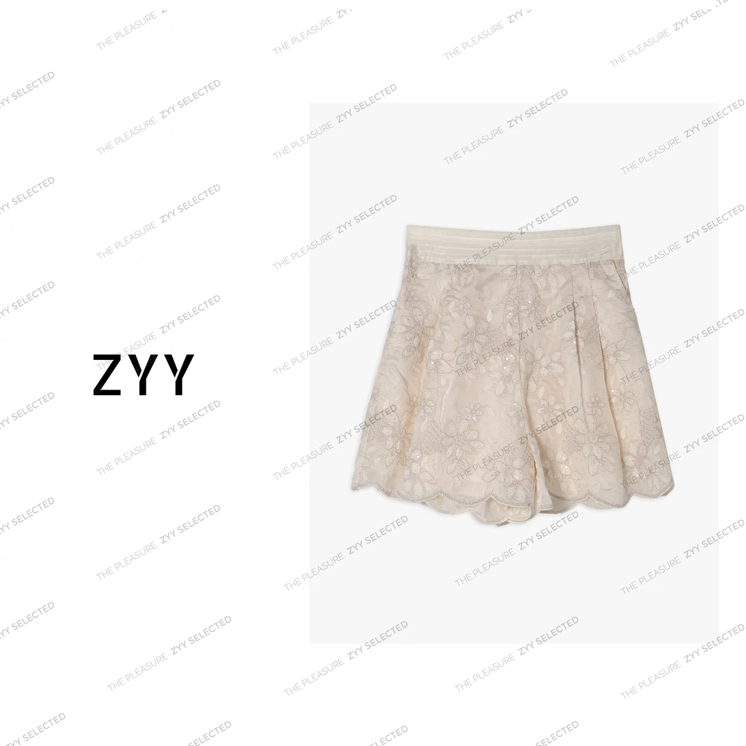 ZYY【蕾丝柔梦】2025S/S新品花边优雅减龄修身显瘦短裤X25XDK00986