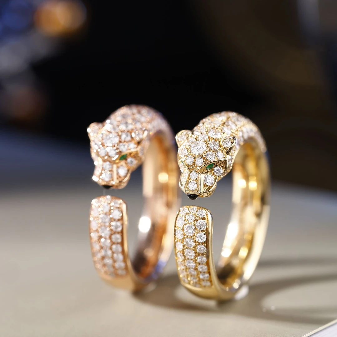 18K金满钻豹子戒指 CZ (定制品质48小时鉴赏期)