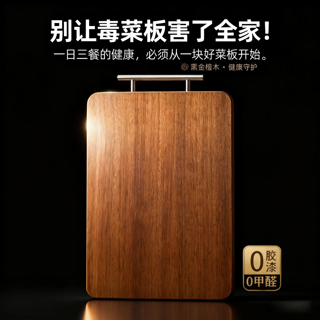 纯天然黑金檀木实木菜板