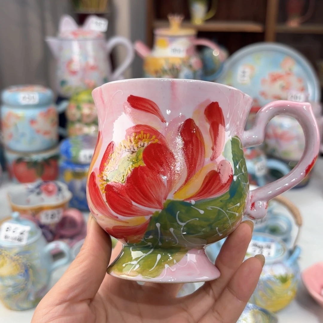 景德镇手绘高温釉下彩陶瓷茶具