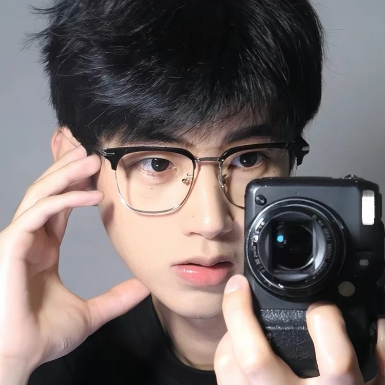 2025时尚新款痞帅半框近视眼镜男可配度数复古斯文防蓝光平光眼镜