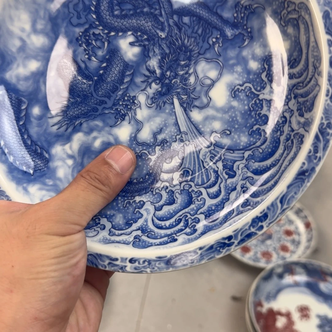 杯青花龙吸水大壶承